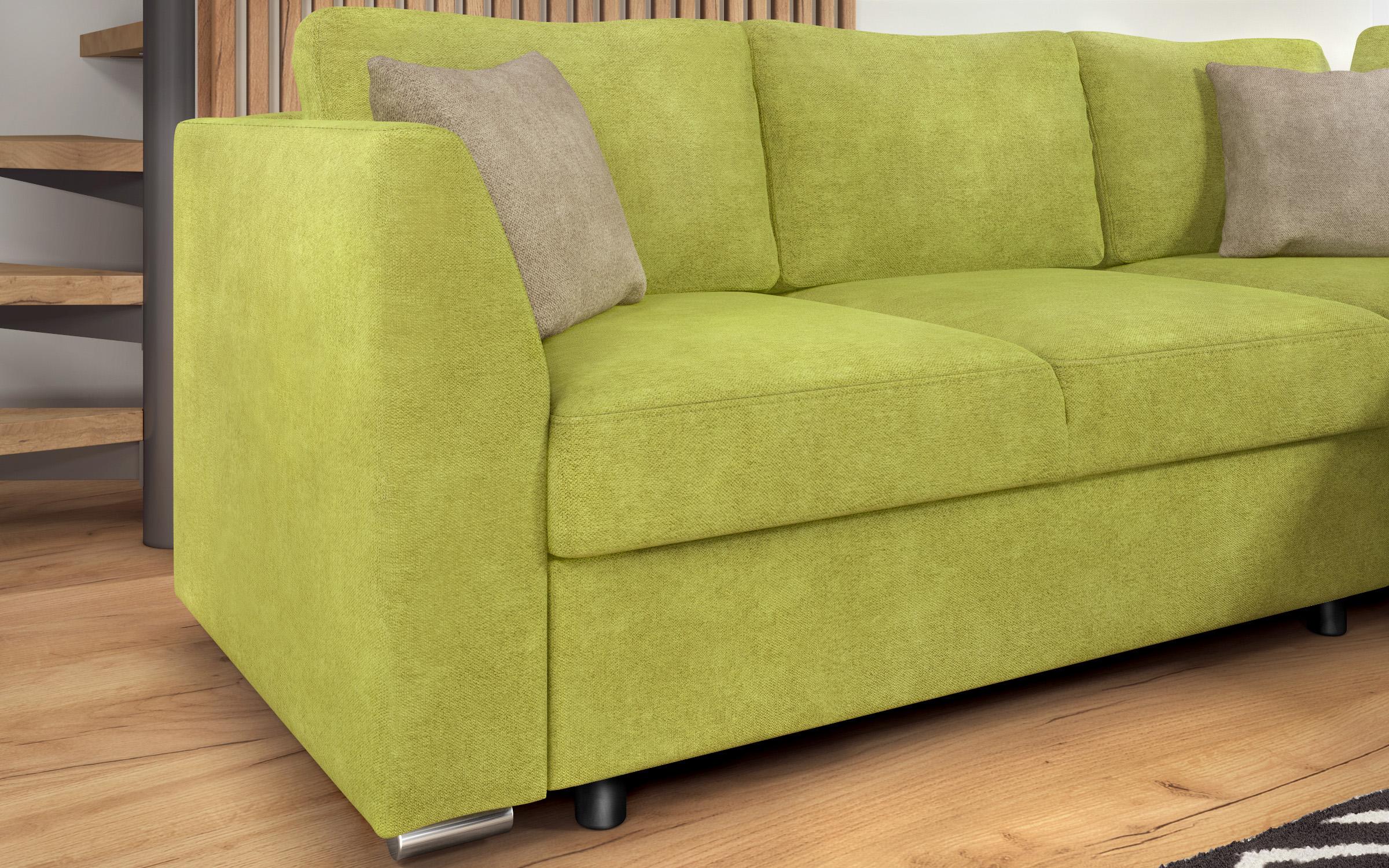 Γωνιακός καναπές – κρεβάτι Toskana S, πράσινο + ανοιχτό καφέ  7